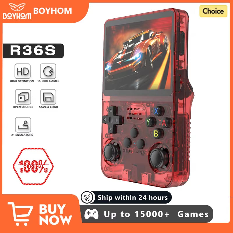 BOYHOM NEW Retro Video Game Console Linux System 3.5 Inch IPS Screen Portable Pocket Player 64GB 128G Games Best Kids Gifts