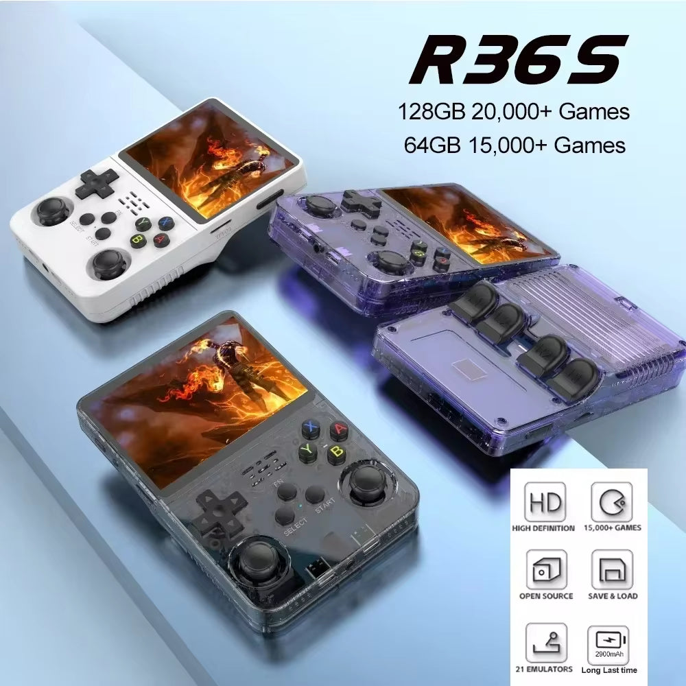 BOYHOM NEW  Retro Video Game Console Linux System 3.5 Inch IPS Screen Portable Pocket Player 64GB 128G Games Best Kids Gifts