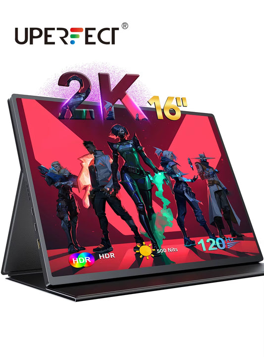 16" 2K Portable Monitor 2560*1600 16:10 100%Srgb 500Cd/M² 120Hz Gaming Display for Xbox PS5 Switch Laptop Mac Phone