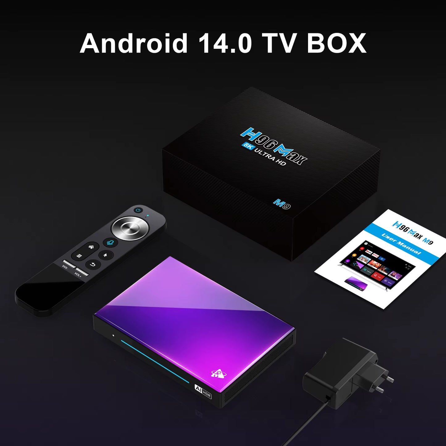 H96 MAX M9 Android 14.0 TV Box RK3576 Octa Core 1000M LAN Wifi6 BT5.4 Support 8K Video Decoding Set Top TV Box AV1 Media Player