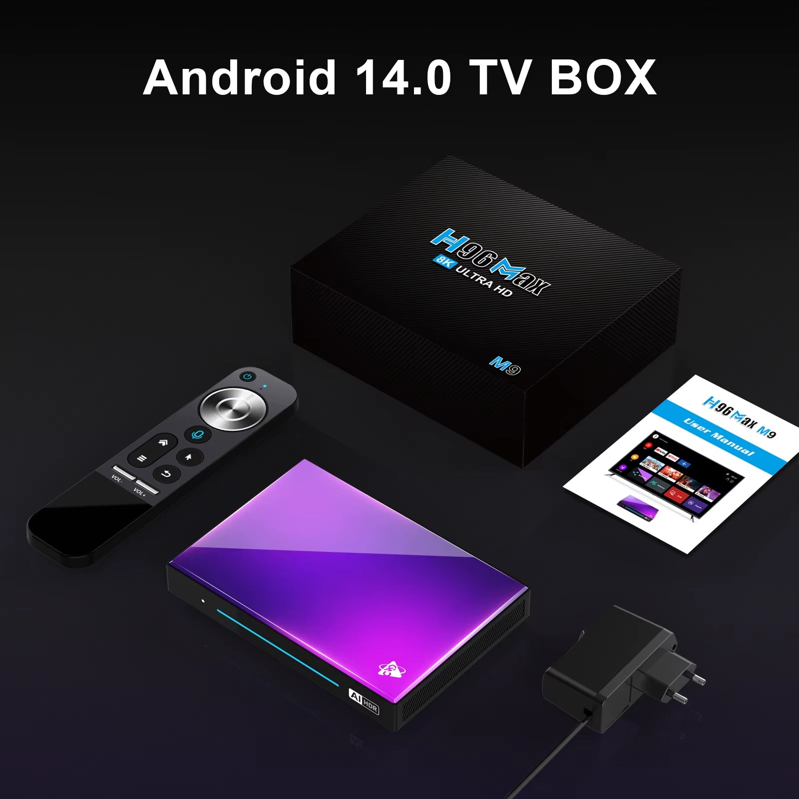 H96 MAX M9 Android 14.0 TV Box RK3576 Octa Core 1000M LAN Wifi6 BT5.4 Support 8K Video Decoding Set Top TV Box AV1 Media Player