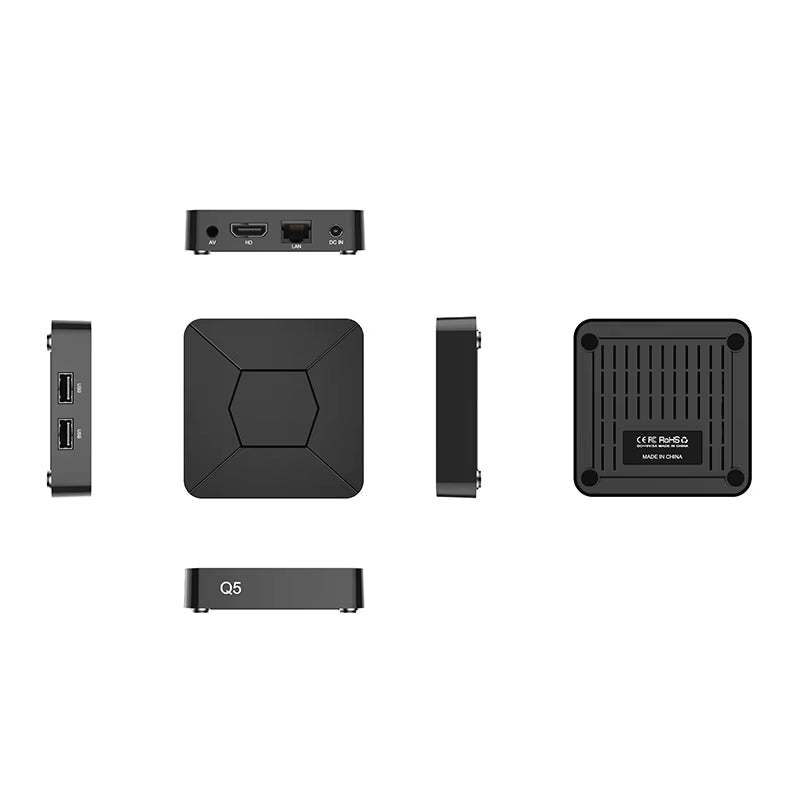 20Pcs Iatv Q5 Mini Smart TV Box 2.4G/5G WIFI BT5.0 2G 8G 100M Android 10.0 TV BOX Media Player Allwinner H313 4K HDR Set Top Box